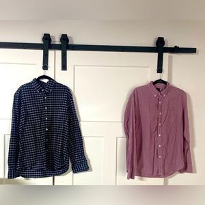 2 button up casual shirts from J. Crew size large
